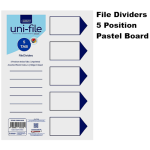 Marlin File dividers / indexes 160gsm Pastel Board: 5 position
